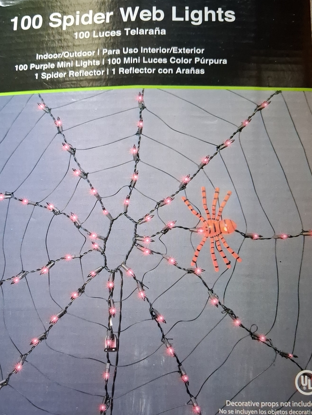 100 Spider Web Lights - Purple Mini LED Spider Web Decoration
